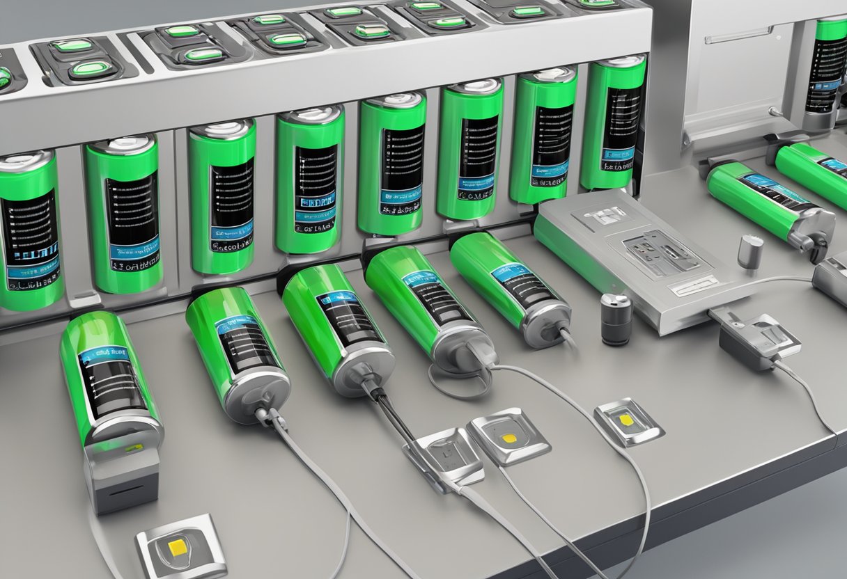 A lithium-ion battery connected to a charging station with "lithium islanding" depicted through isolated battery cells